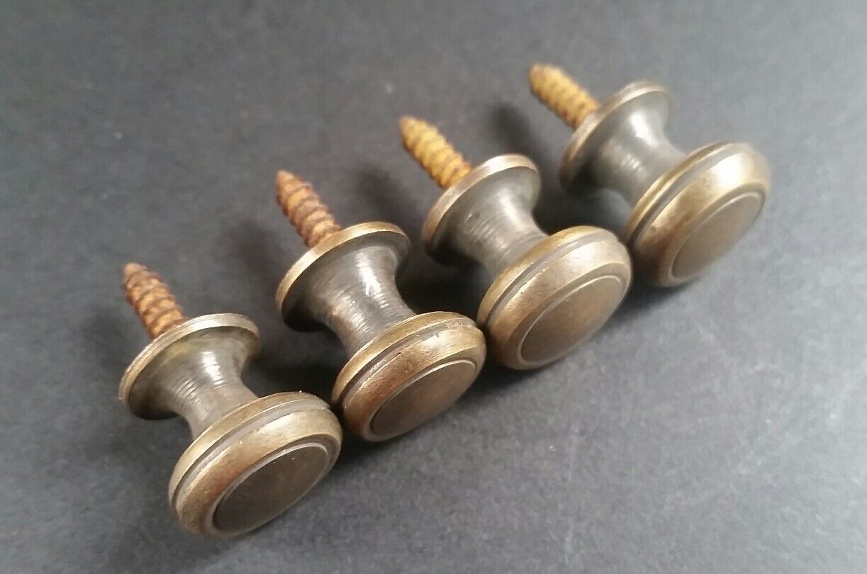 6 Solid Brass SMALL Stacking Barrister Bookcase 1/2"dia Knobs drawer Pulls #K18