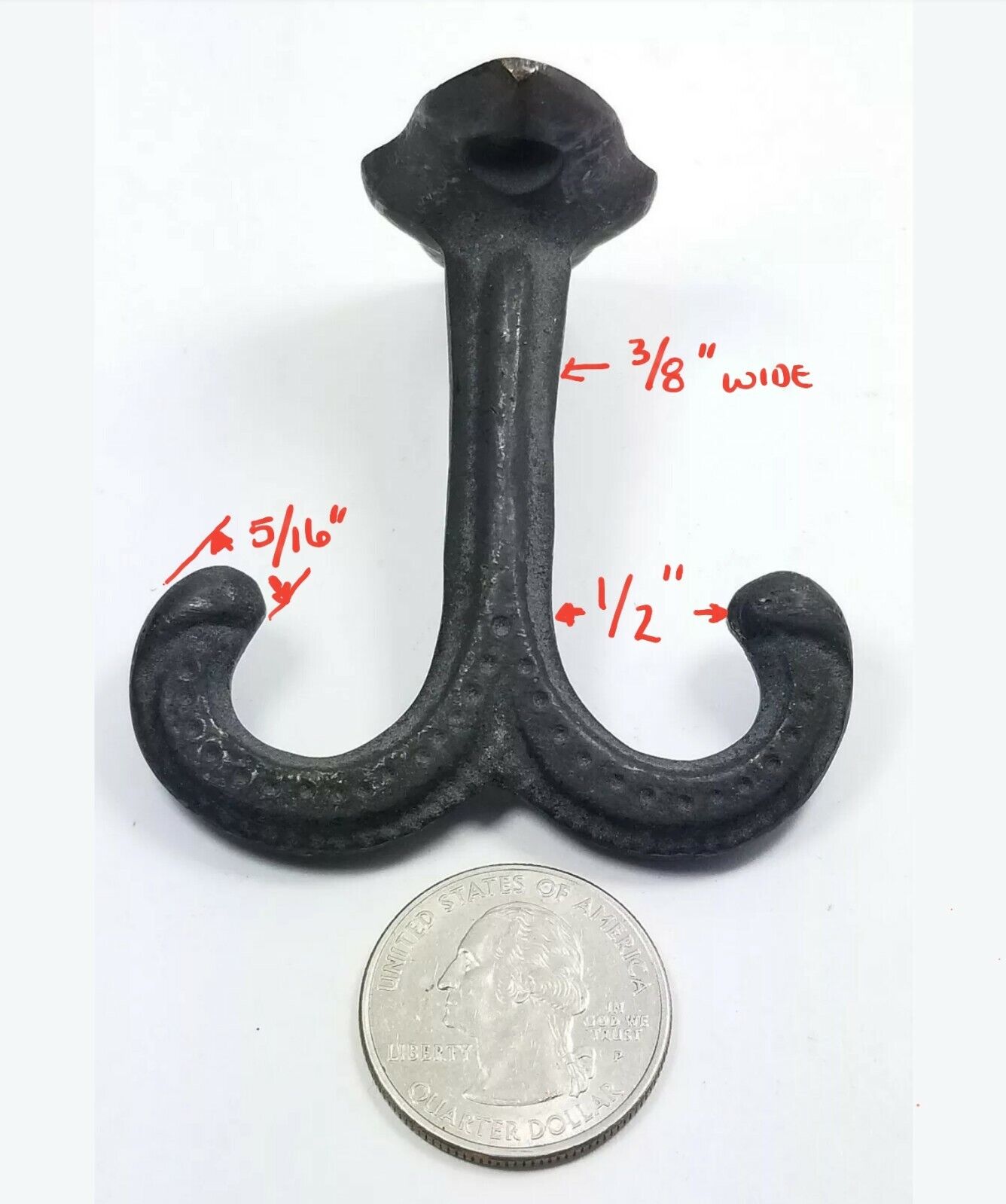 Antique Eastlake Victorian Solid Brass Double Ceiling Birdcage Plant Hook #C20