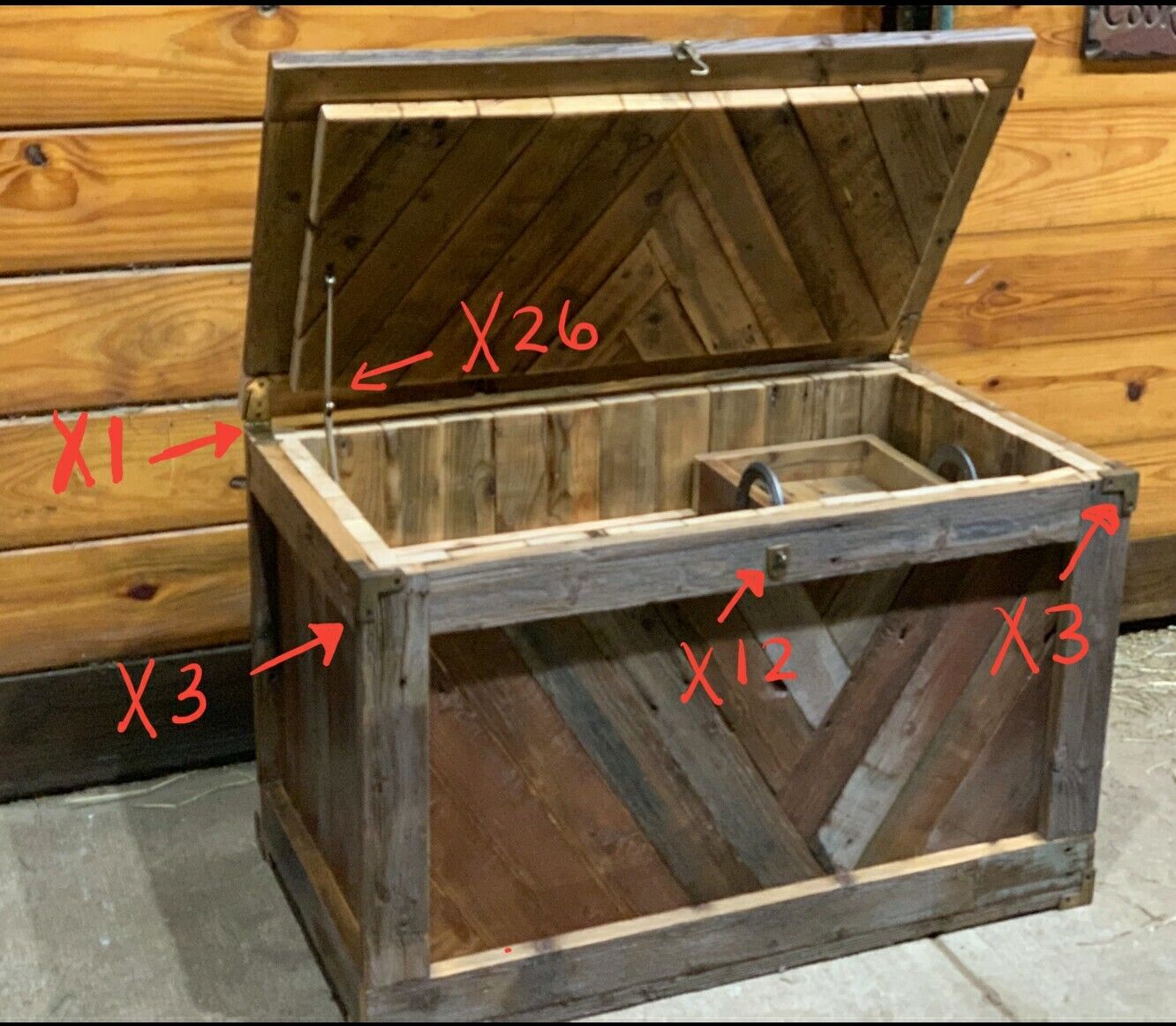 4x Industrial Antique Style Solid Brass Box Chest Corner Bracket, Brace pcs. #X3