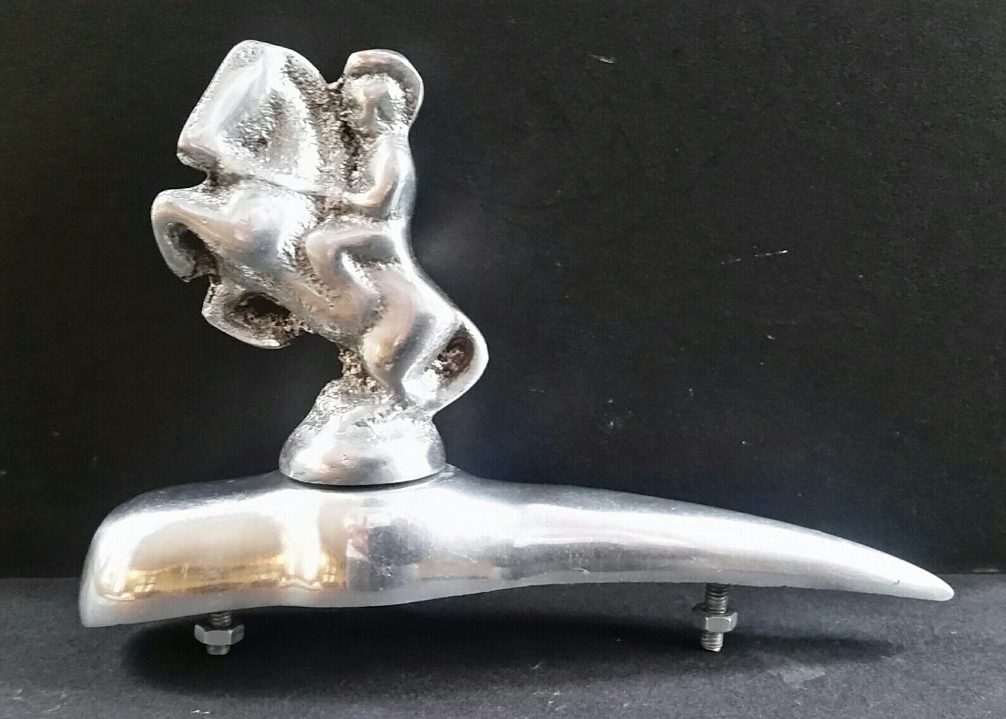 Vint. Knight Horseman Vespa Car Front Cover Aluminum Hood Ornament Badge Emblem