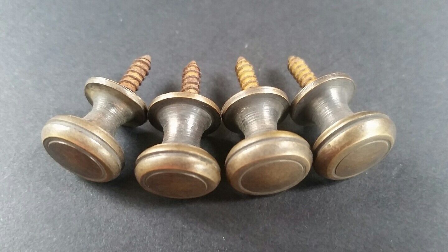 6 Solid Brass SMALL Stacking Barrister Bookcase 1/2"dia Knobs drawer Pulls #K18