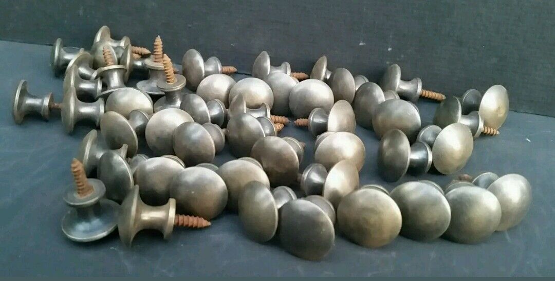 50 Sm.vtg. Antique Style Solid Brass Stacking Barrister Bookcase 5/8" Knobs #K2