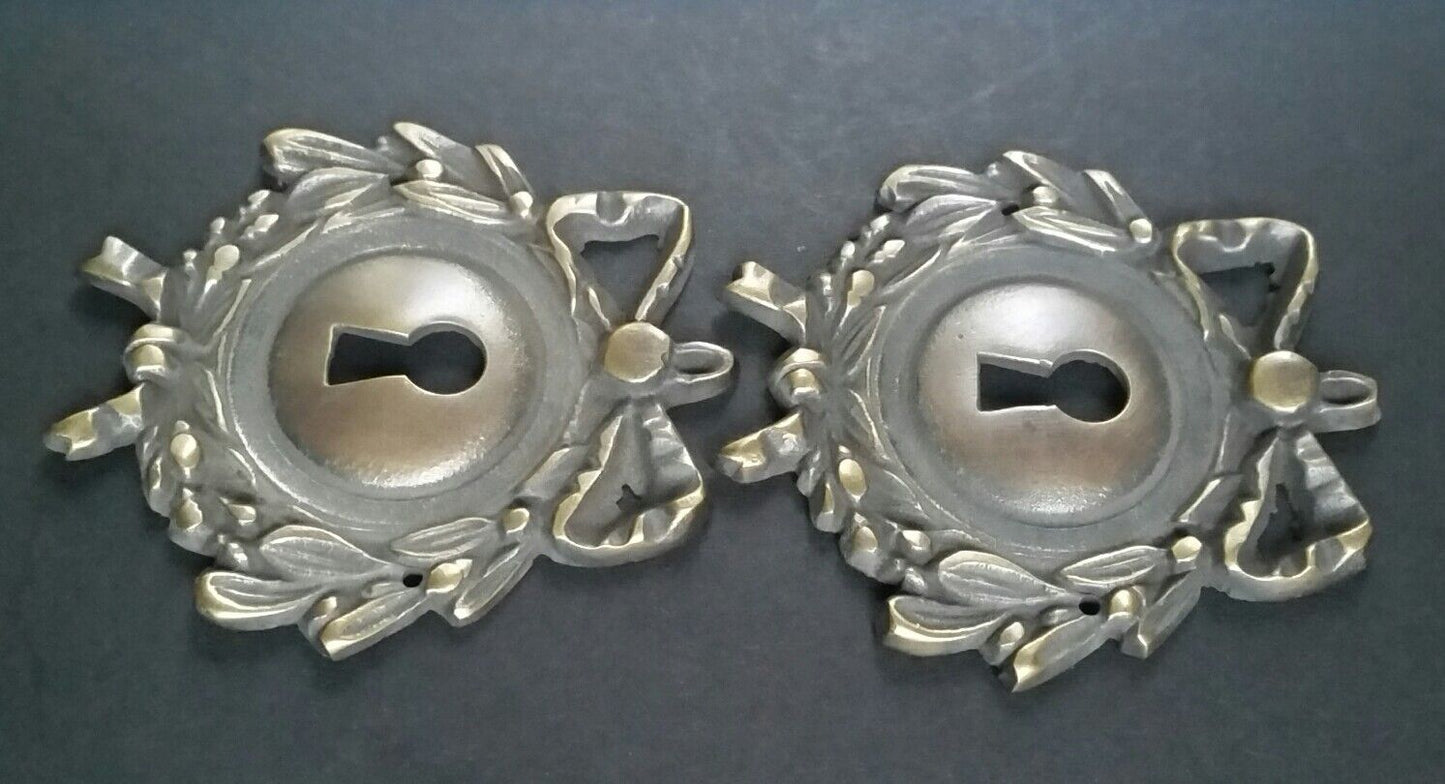 1 x Vintage Antique Style Ornate French Eschutcheons Key Hole Covers 2 3/4" #E12
