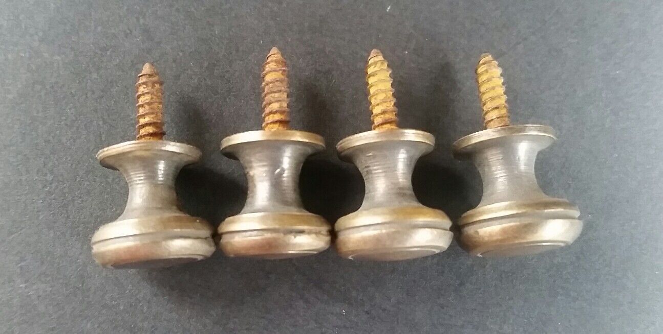 6 Solid Brass SMALL Stacking Barrister Bookcase 1/2"dia Knobs drawer Pulls #K18