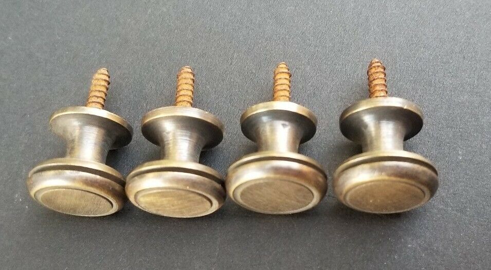 4 Solid Brass Stacking Barrister Bookcase 5/8"dia Knobs drawer Pulls #K26