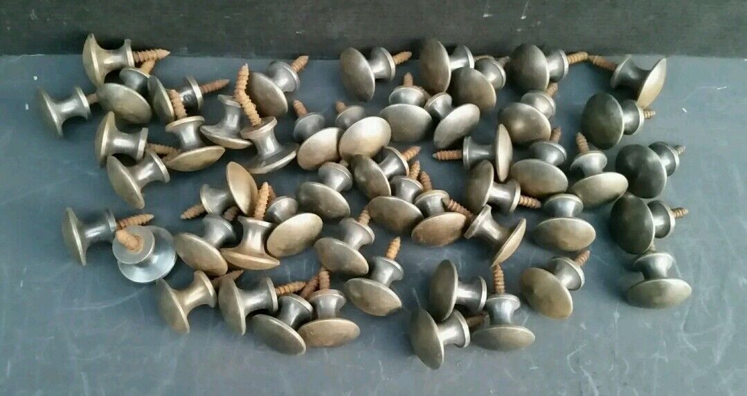 50 Sm.vtg. Antique Style Solid Brass Stacking Barrister Bookcase 5/8" Knobs #K2