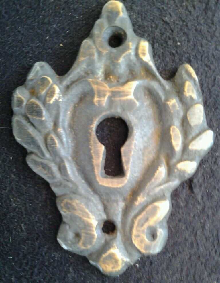 2 Vintage Antique Style Ornate French Eschutcheons, Keyhole covers 2 1/4" #E1