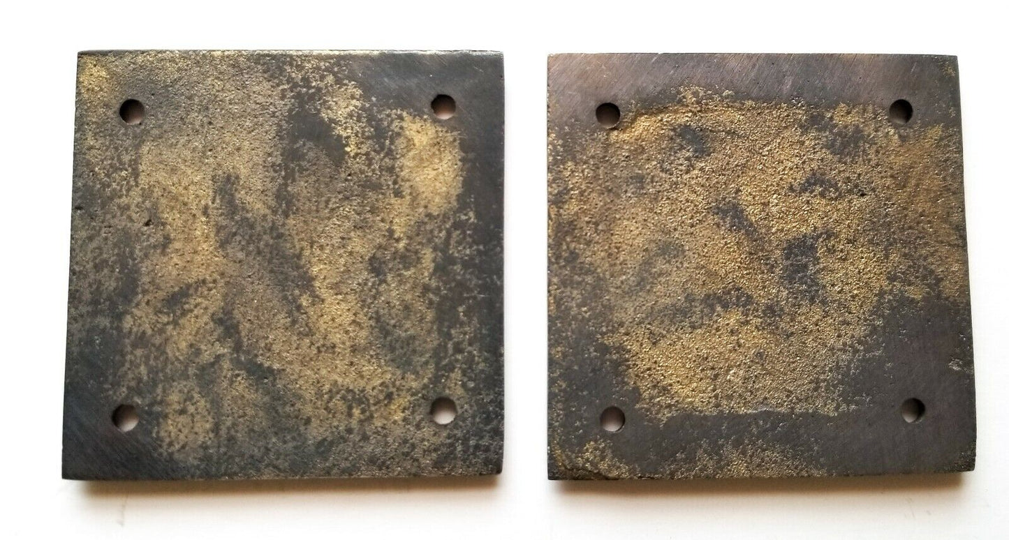 Set Art Deco Door PULL and PUSH signs Unique Antique Style solid brass 2.5" #F11