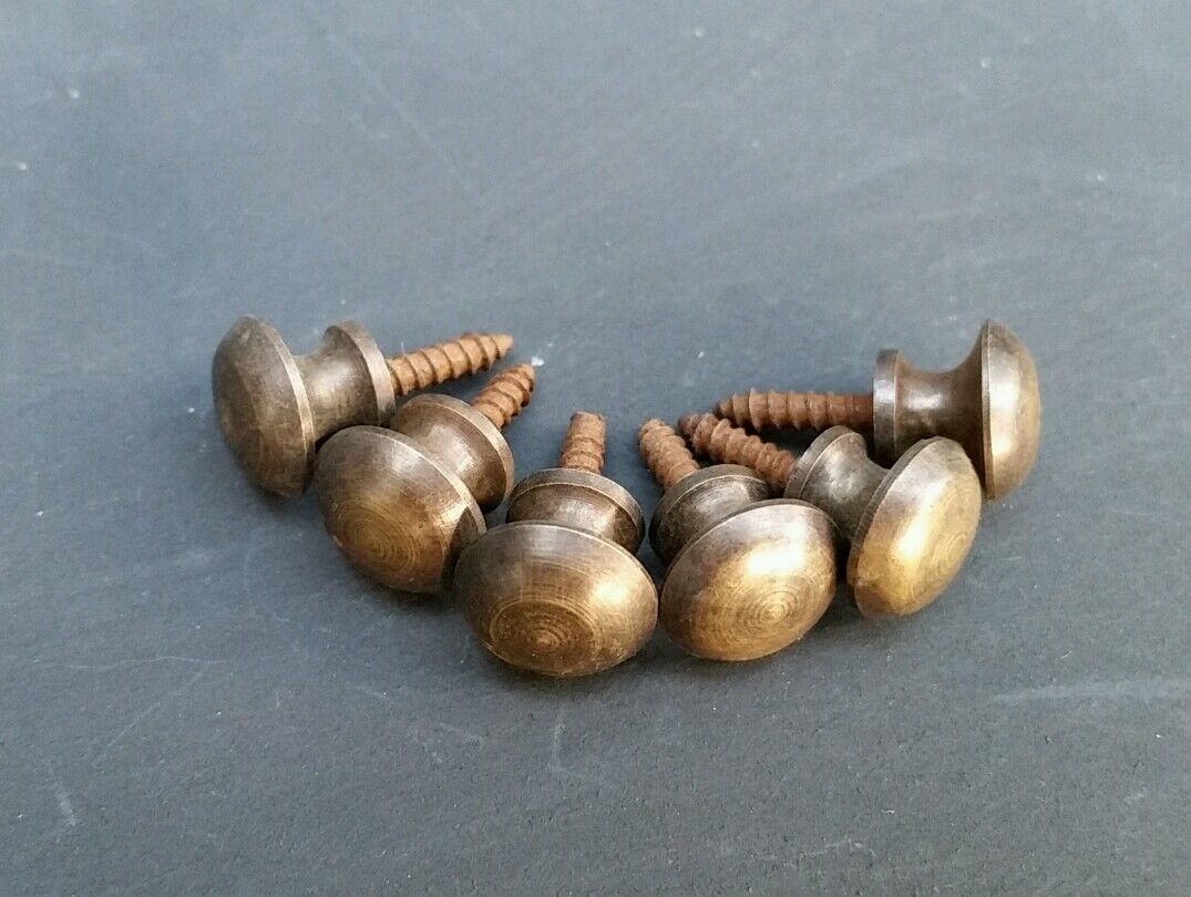 8 Solid Brass VERY SMALL Stacking Barrister Bookcase 7/16" Knobs drawer Pulls #K