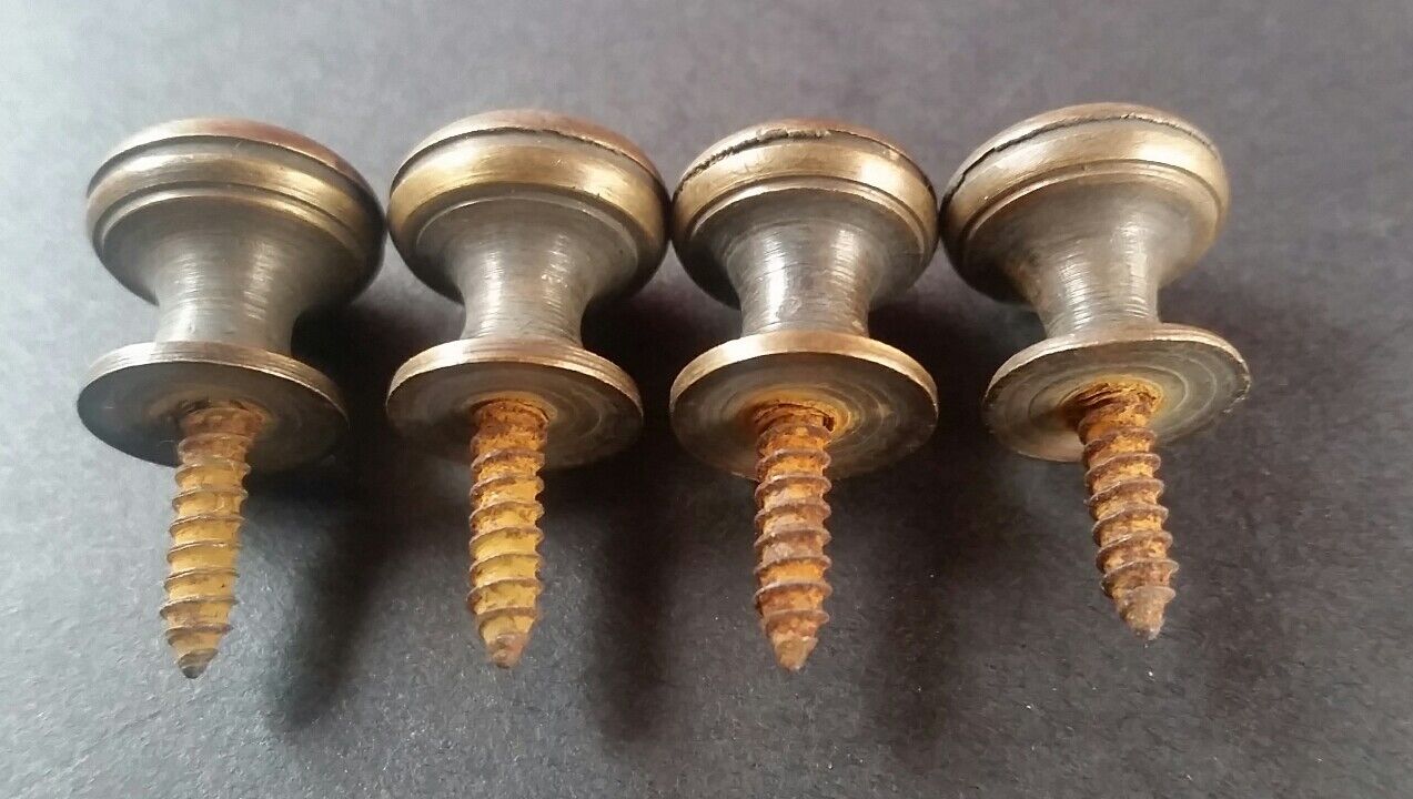 6 Solid Brass SMALL Stacking Barrister Bookcase 1/2"dia Knobs drawer Pulls #K18