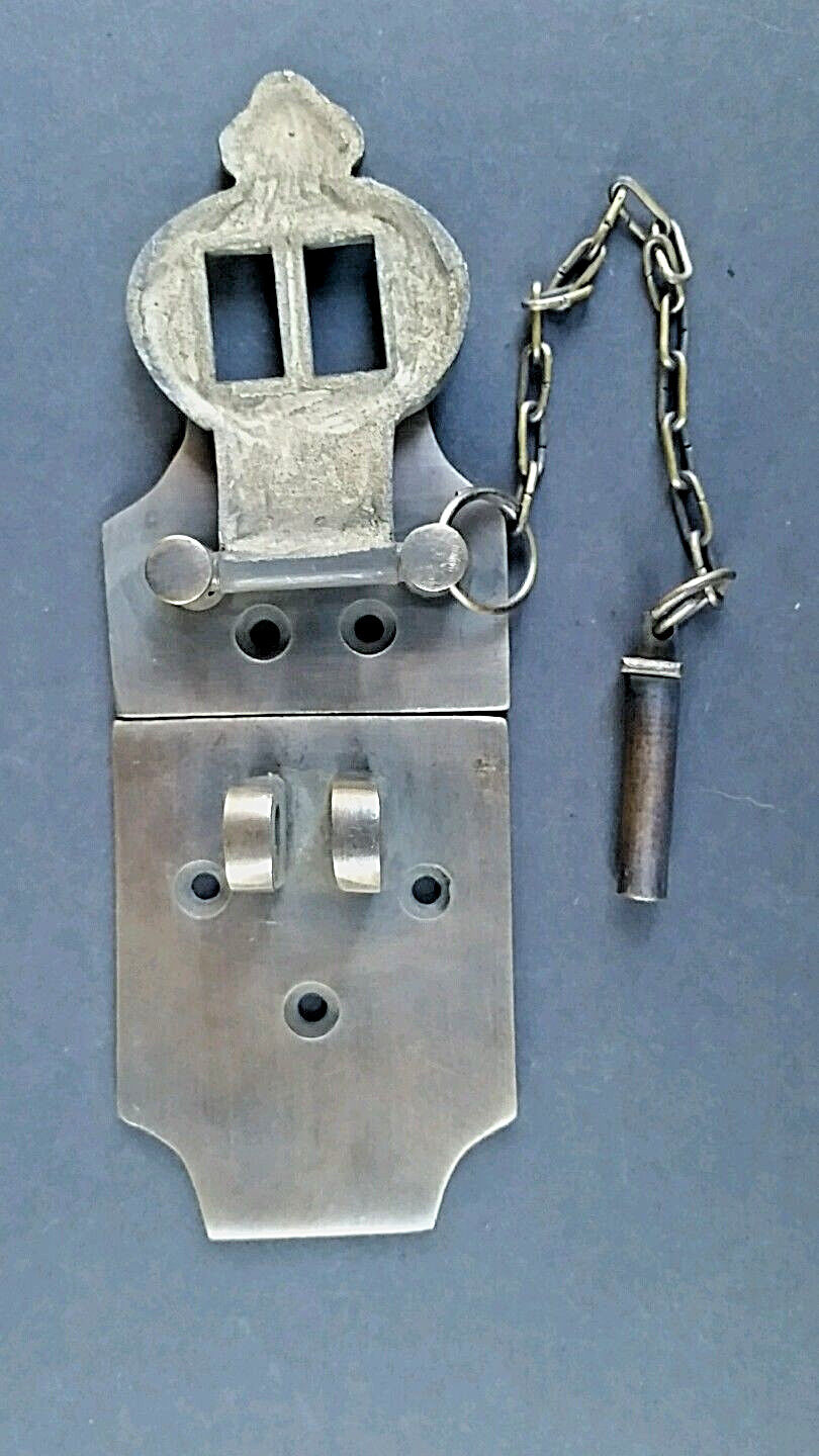 Vintage Style Cabin Cabinet Door Latch Hook Solid Brass Hasp Lock Gate 4" #X2
