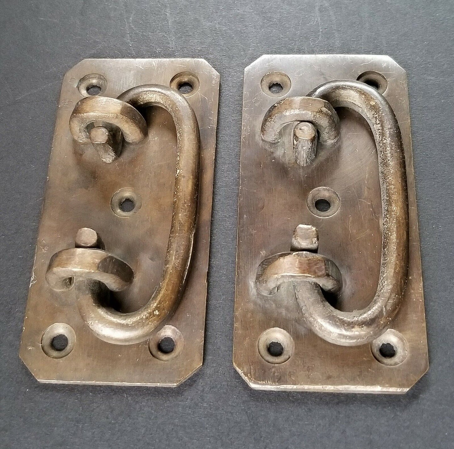 1 x Antique Style TRUNK PULL Drop Handle Trap Door Toolbox 3-1/4" wide #P12