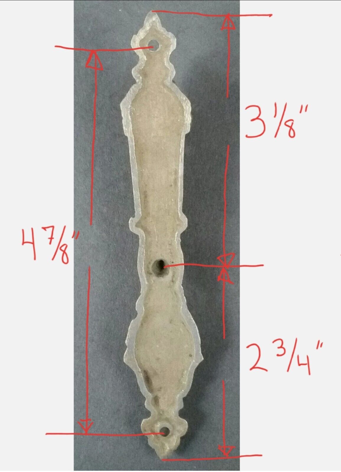 1 x Lg.Ornate Vertical Teardrop Brass Handle Drawer Pulls 5 7/8" #H18