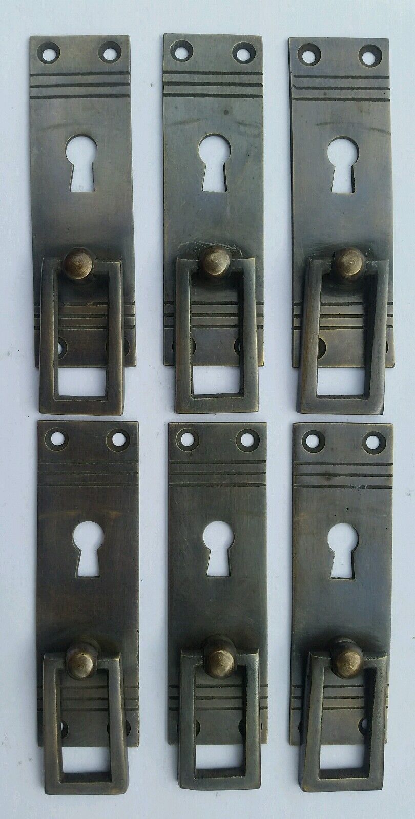 6 Arts and Crafts Mission Brass Handle Pull antique style 3 7/8" #H31