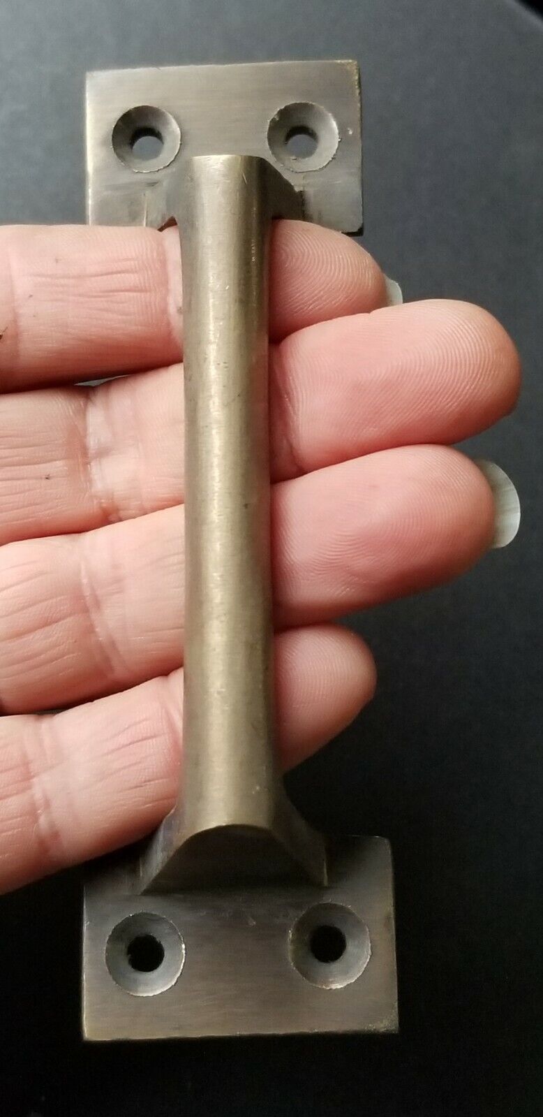 2 Antique Style Solid Brass Drawer File Cabinet Trunk Chest Handles 4-3/8"w #P13