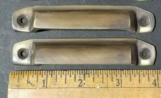 2 Antique Style Solid Brass Apothecary Cup Drawer Pulls Handles 3-1/2" ctr #A16