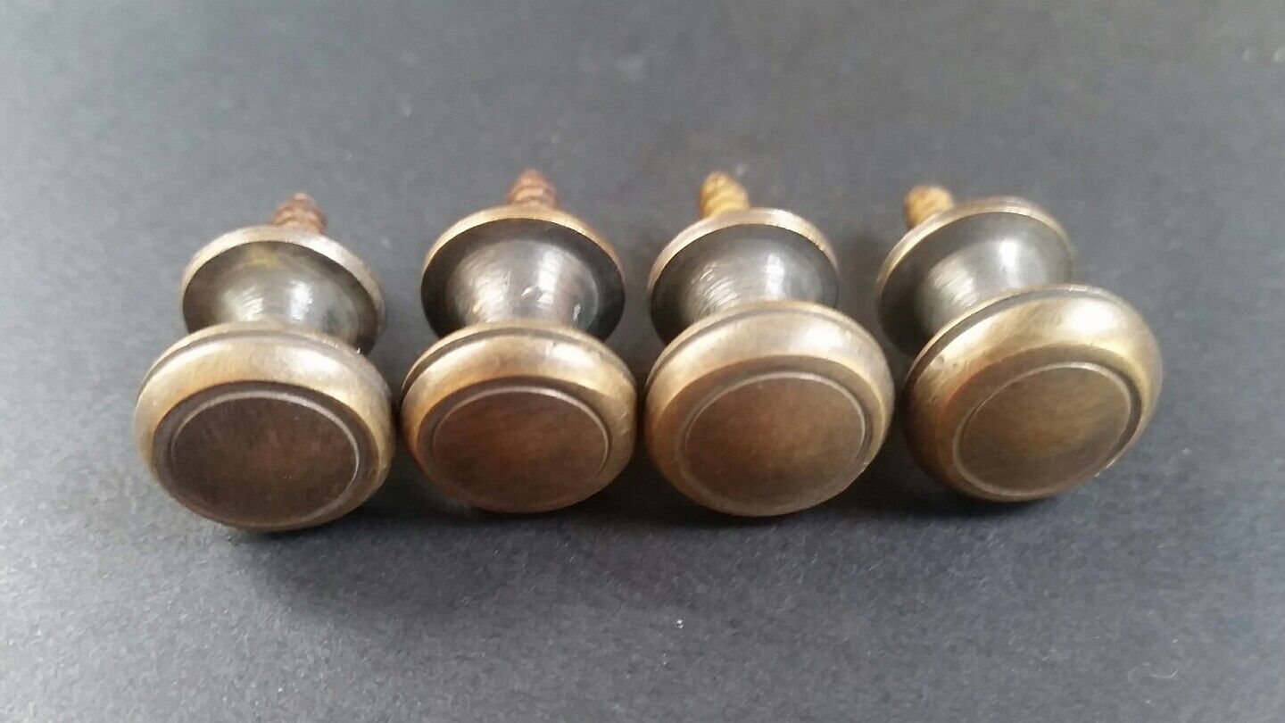 6 Solid Brass SMALL Stacking Barrister Bookcase 1/2"dia Knobs drawer Pulls #K18