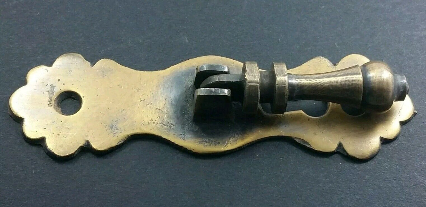 4 Ornate teardrop pendant Brass Handles drawer pulls with key hole 3-3/4"l. #H1
