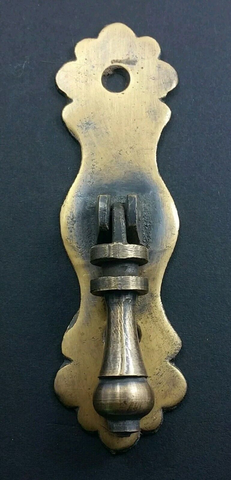 4 Ornate teardrop pendant Brass Handles drawer pulls with key hole 3-3/4"l. #H1