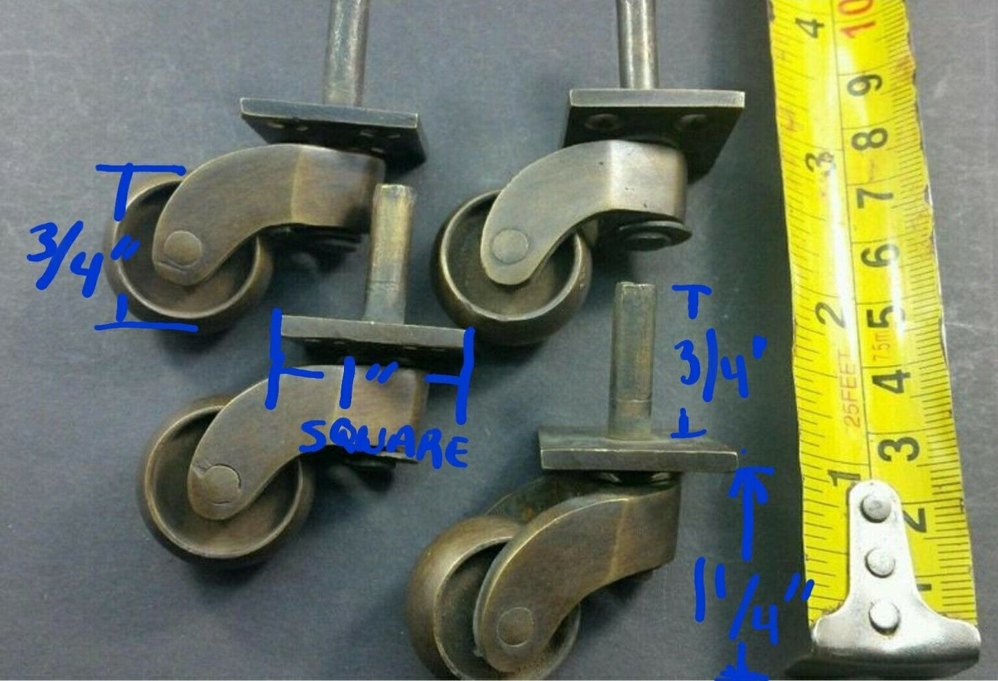 4 Cast Solid Brass Swivel Caster Wheel Pivot Industrial Strong Table Leg #W2