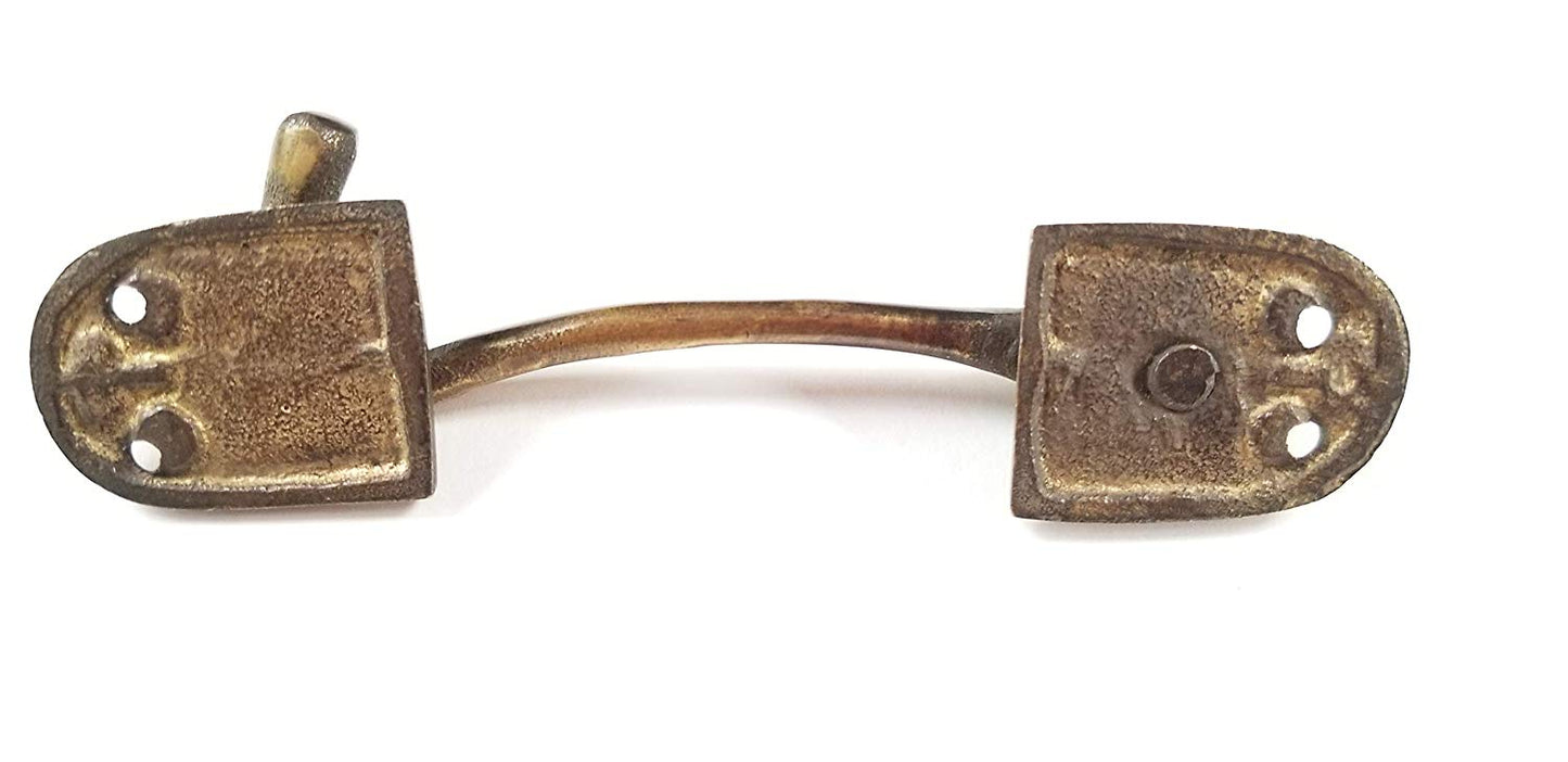 Solid Brass Cabinet, Door, Gate, Shutter, Window, Hook Latch Lock 4-1/2"w. #X25
