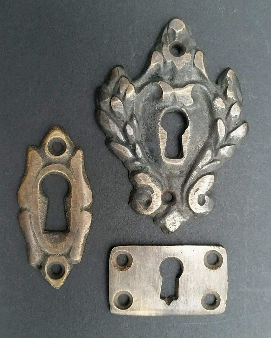 6 Various Antique Style Escutcheon Key Hole Covers Ornate 1-3" Solid Brass #E