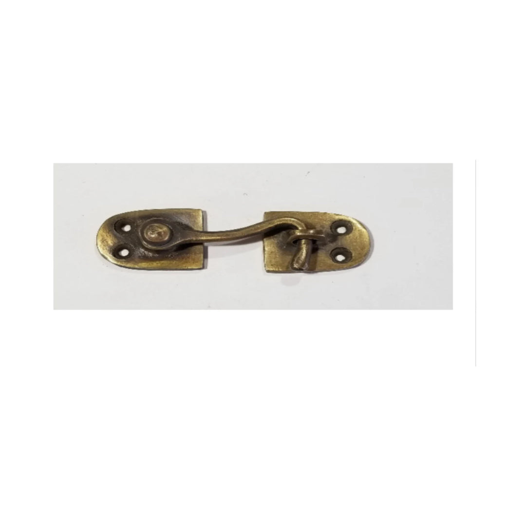 Solid Antique Style Cabin Door Gate Shutter Window Hook Bronze Brass 3 1/4" #X12