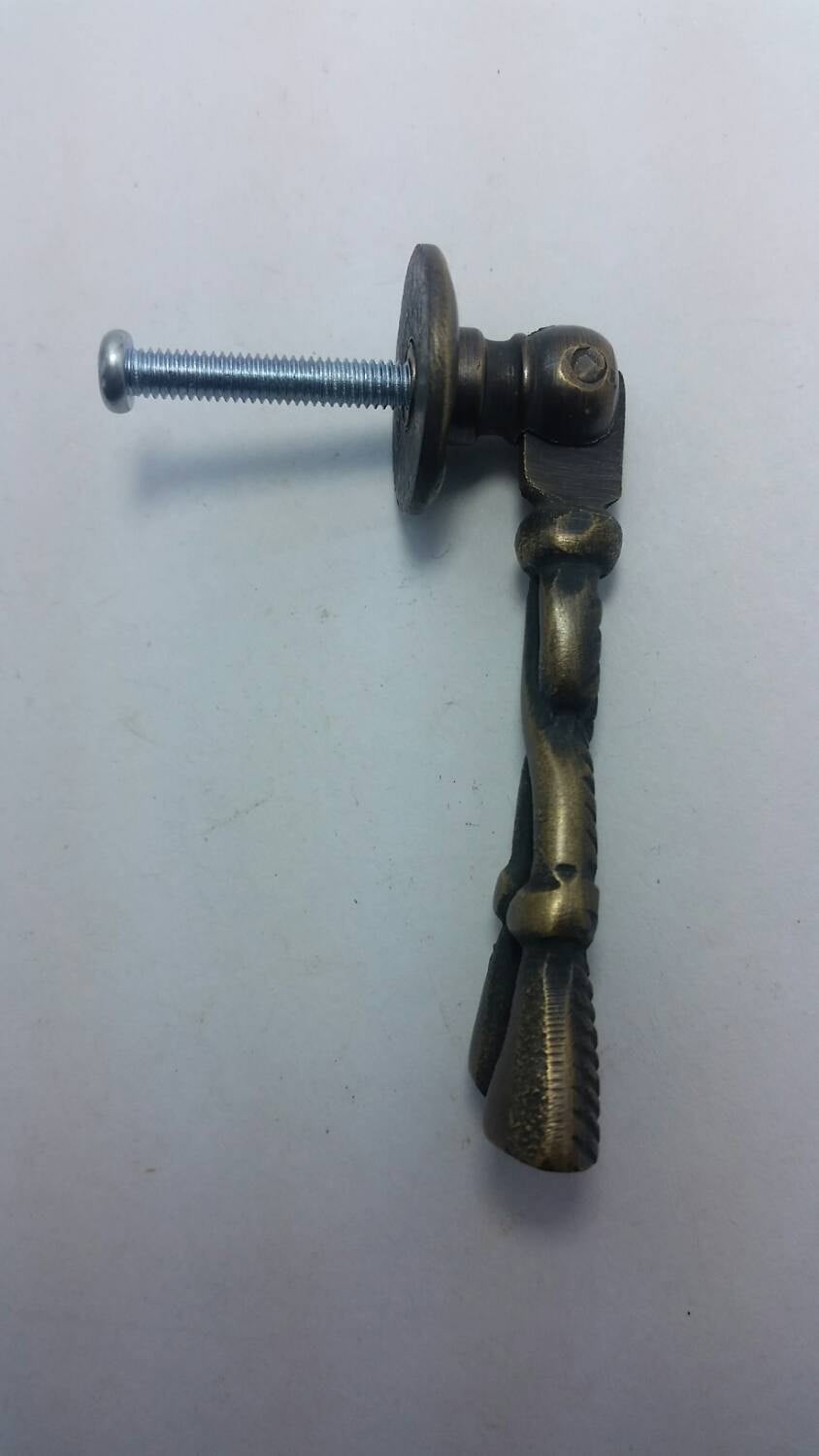 4 Decorative Classic Rope and Tassel Handles in Solid Tarnished Brass 2 3/4" #H5