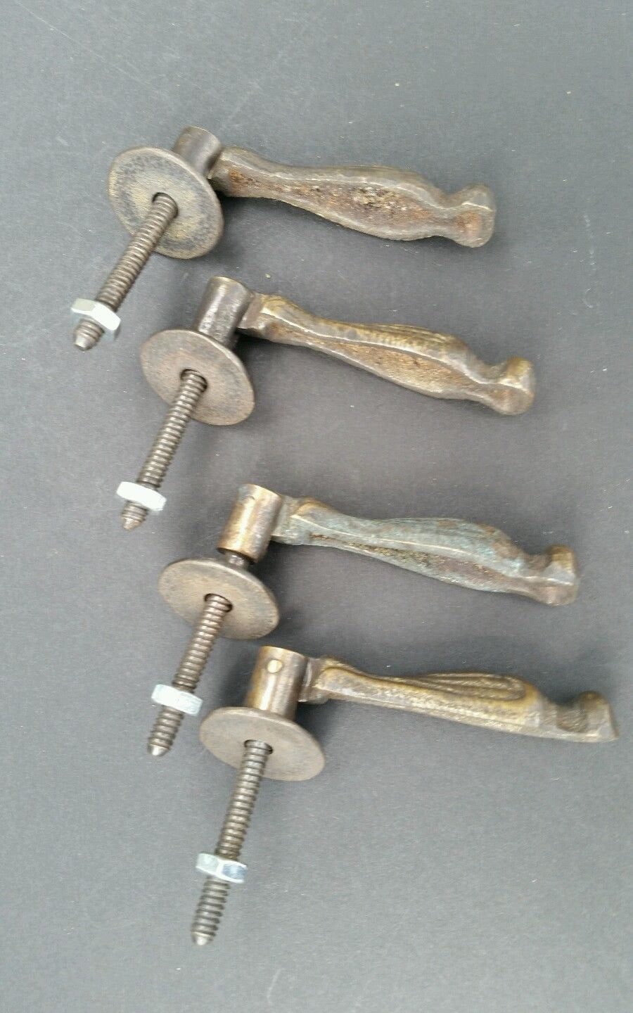 4 Pendant Brass Handle Pulls w. screws 2 5/8" Antique Classic Style #Z4