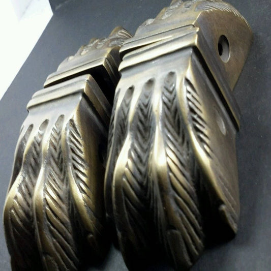 4 Antique Style Solid Brass Duncan Phyfe Table Legs Lion Feet FOOT CAPS ARCHITECTURAL, handmade #X8