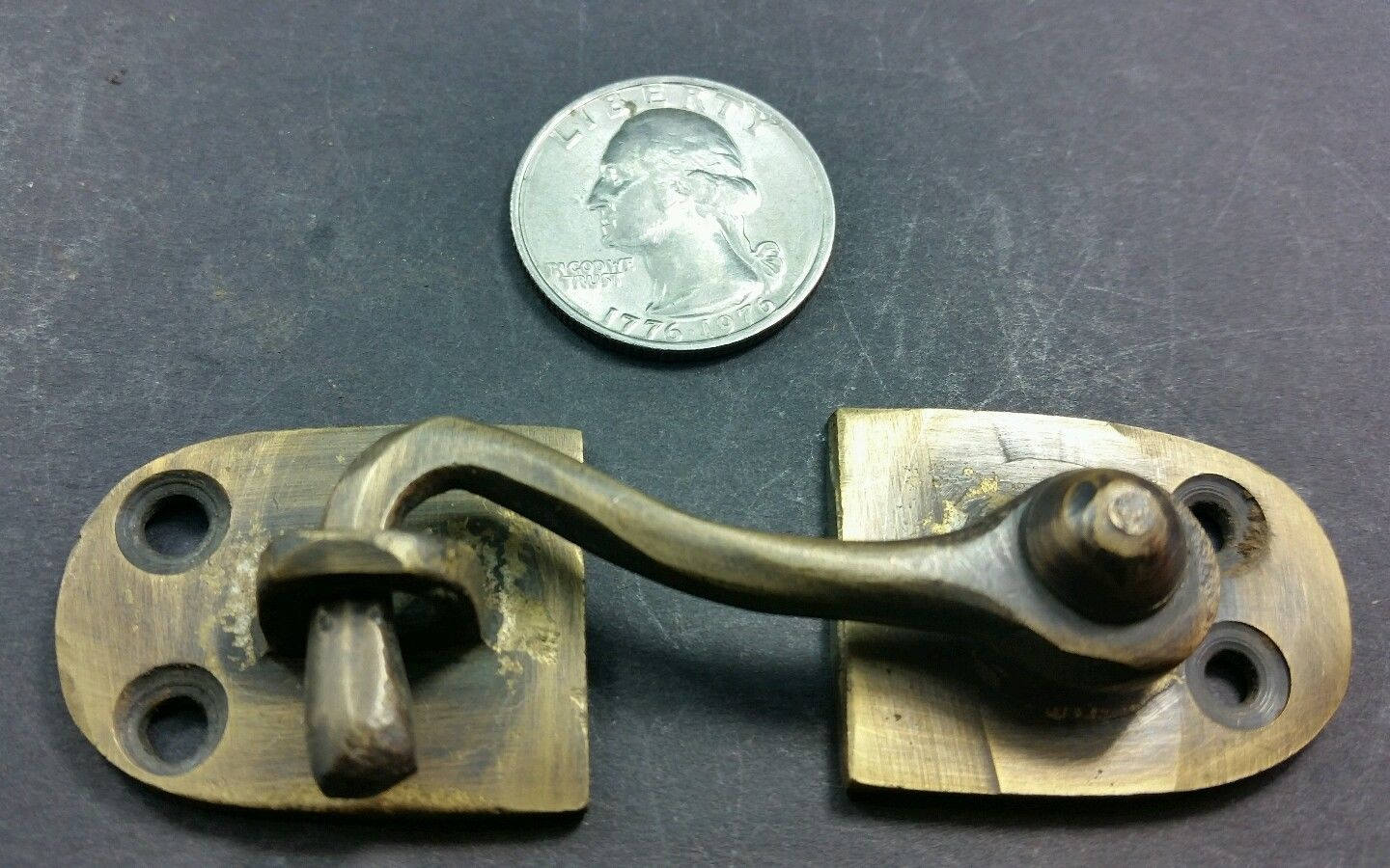 Solid Antique Style Cabin Door Gate Shutter Window Hook Bronze Brass 3 1/4" #X12