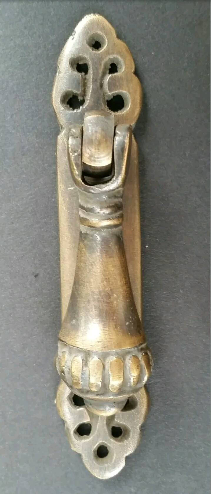 4 Vintage Style Victorian Vertical Mount Ornate Drop Pulls Handles Solid Brass 2-7/8"#H6