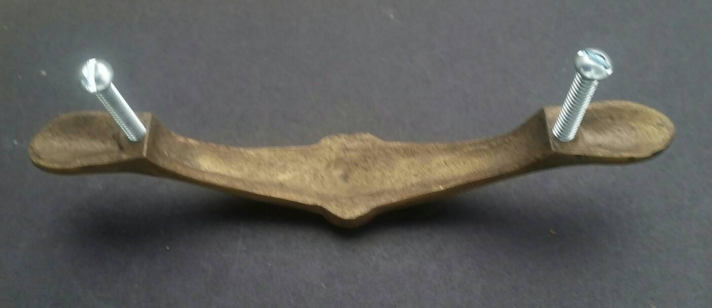 4 Antique Style French Fleur de Lis solid brass handles, pulls 5-5/8" long w. bolts, hand made #P3