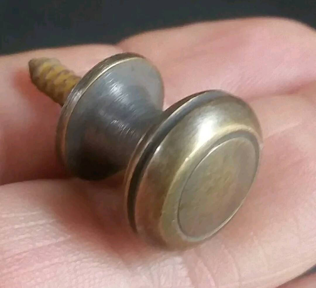 6 Solid Brass SMALL Stacking Barrister Bookcase 1/2"dia Knobs drawer Pulls #K18