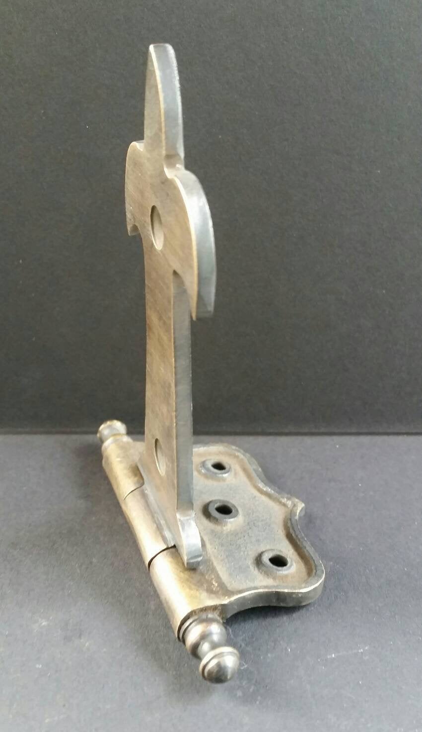 2 Antique Style Brass French Fleur de Lis Finial Tip,Cabinet,Door Hinges, Kitchen 4 3/4" #Z28