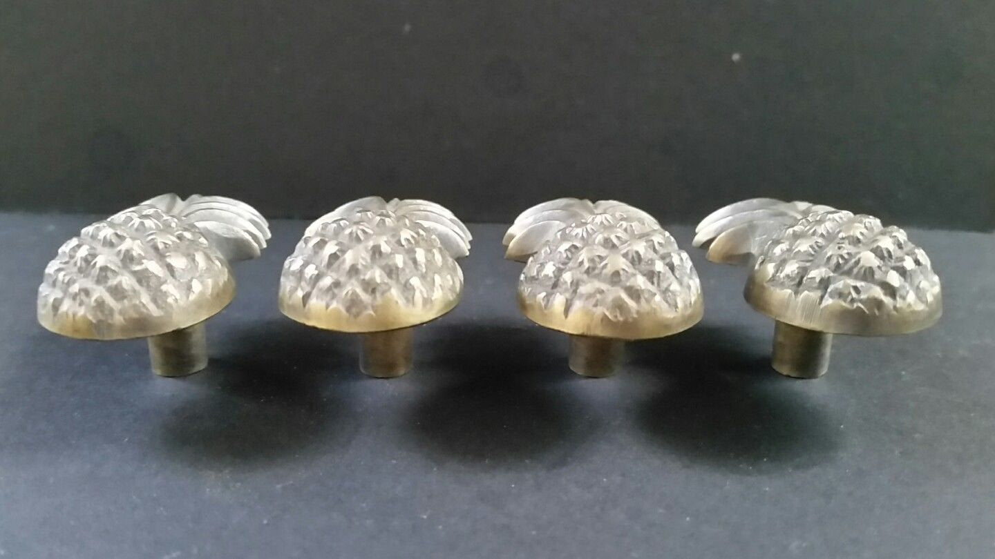 4 pieces, Solid Brass Handles, Tropical, PINEAPPLE, Cabinet, Kitchen, Gift, #K17