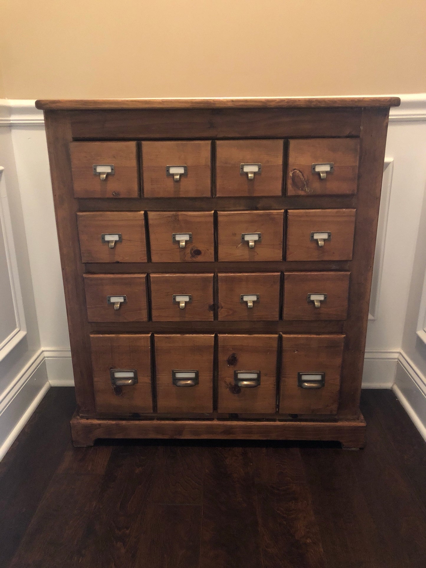 6 Antique Style Card File Cabinet Handle, Label Holders with Cup Bin Pull Handles, Organizing #F1