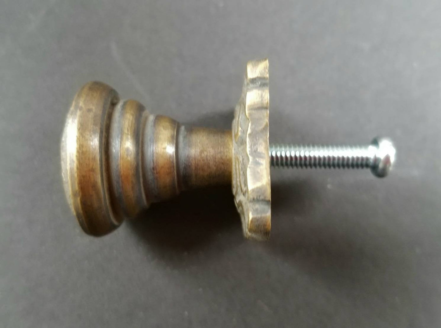 4 Ornate French Art Nouveau style brass Knobs, Handles, Pulls, Hardware with 1" back plates #K5
