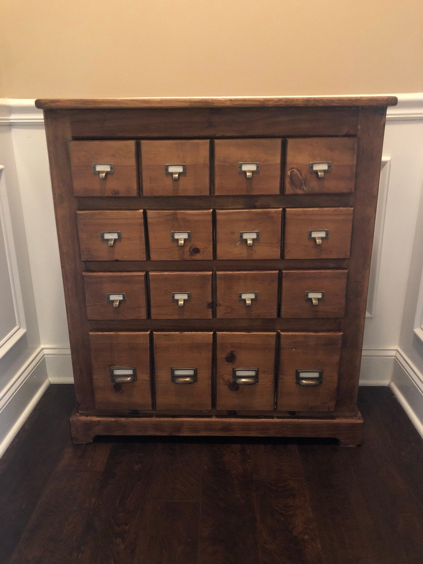 8 Brass File Cabinet Drawer Label Holder Pulls 2 1/8" wide #F2