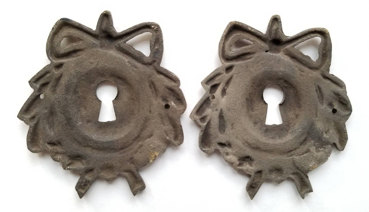 Set of French Brass Escutcheon, Keyhole Cover,Door,Lock, French Country, approx 2 1/2" dia. #E12