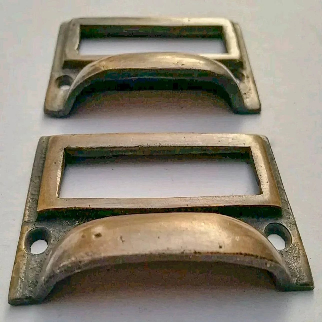 2 Antique Vintage Style Card File Cabinet Handle, 2 3/4" wide #F1