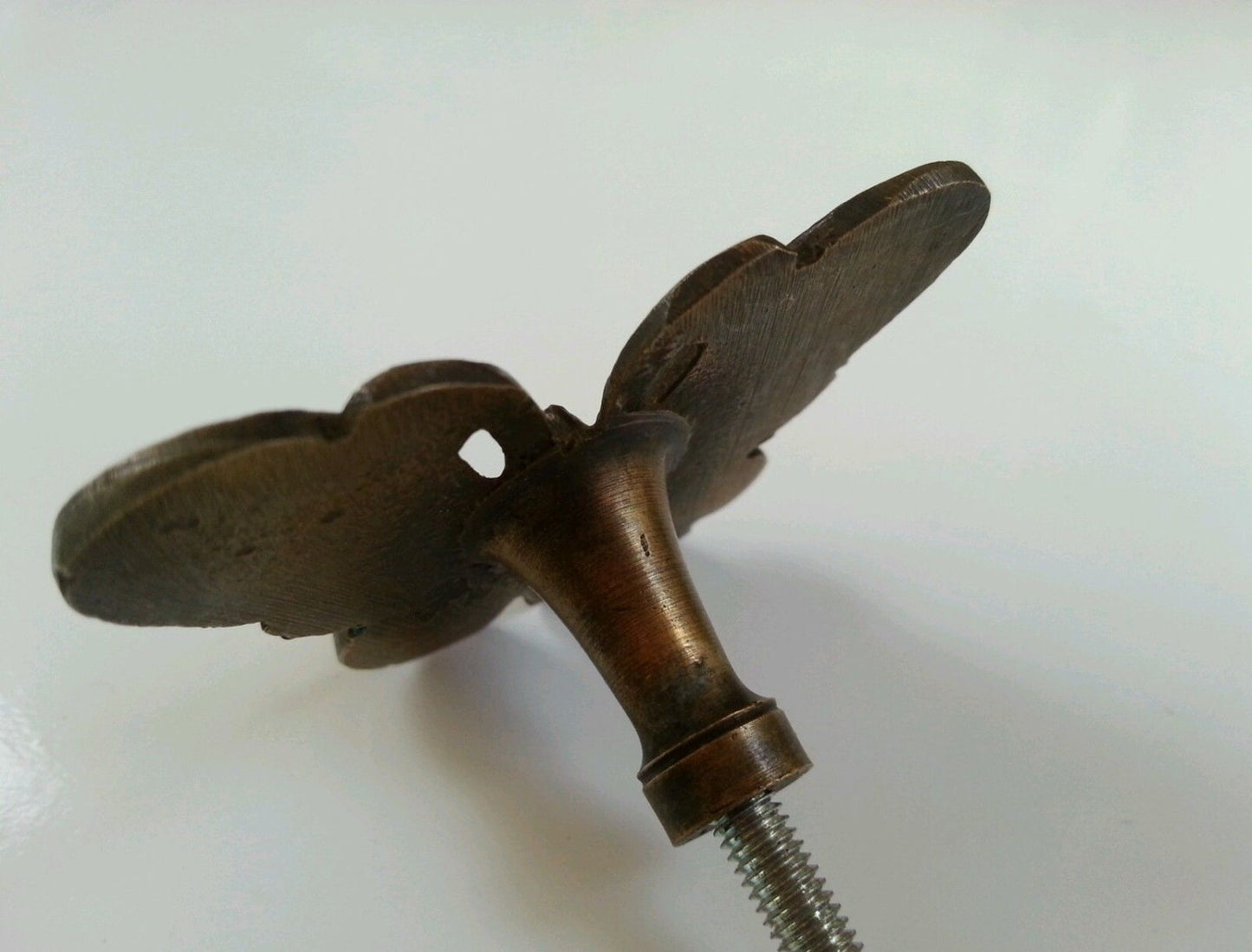 5 Butterfly Cabinet Drawer Door Knoby, Pulls, Handles, Solid Brass 1 7/8"w #Z13