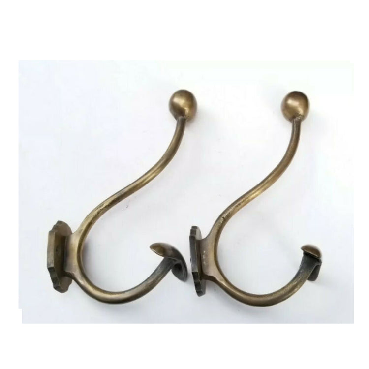 2 Old Style Solid Brass Double Wall Mount 180° Swivel Coat Hat Towel H –  Foundry shop