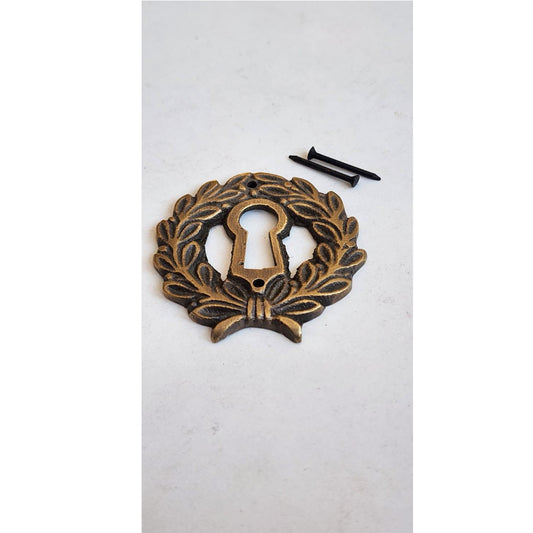 Vtg. Antique Style French Eschutcheons Key Hole Cover 2 1/4" jewelry part #E10