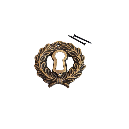 Vtg. Antique Style French Eschutcheons Key Hole Cover 2 1/4" jewelry part #E10