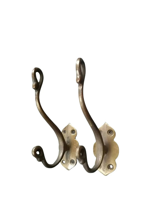 2 Large Art Nouveau Coat, Hat, Towel, Hall Tree Hooks,kitchen,bathroom 5 1/2" #C11