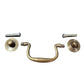 1 Antique style Solid Brass Swan Neck Bails Cabinet Drawer Pull handle w Bolt approx. 3"cntr #H39