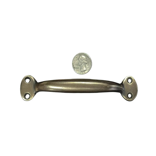 1 Solid Brass Large Strong File Cabinet Trunk Chest Handle Pull 4-3/4" cntr #P1