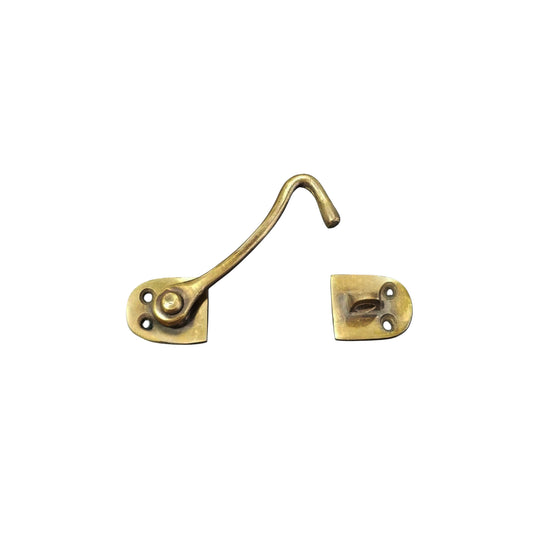 Solid Brass Cabinet, Door, Gate, Shutter, Window, Hook Latch Lock, Toggle hook 4-1/2"w. #X25