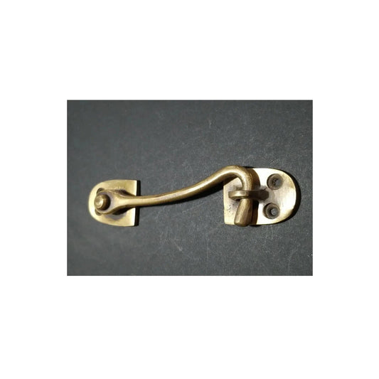 Solid Brass Cabinet, Door, Gate, Shutter, Window, Hook Latch Lock, Toggle hook 4-1/2"w. #X25